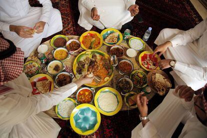 Una comida típica saudí.
