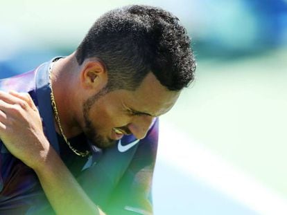 Nick Kyrgios, durante su partido contra Millman en Nueva York.