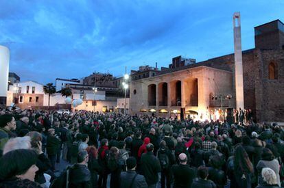 Manifestación en Barcelona del mundo de la cultura contra los recortes de subvenciones en el sector.