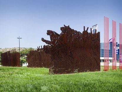 La escultura de Antoni Mir&oacute; que el alcalde de Gandia pretende trasladar a otro emplazamiento. 