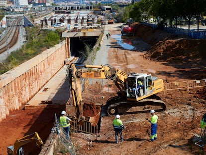 Obras del AVE en Barcelona.