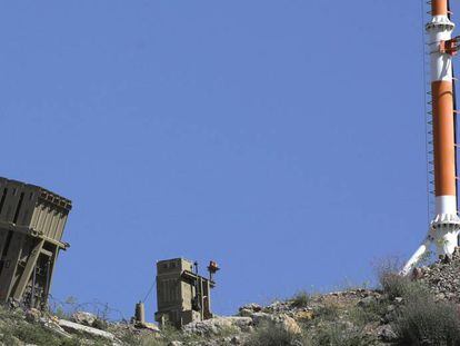 Batería Cúpula de Hierro de Israel en los Altos del Golán, en el límite con Siria.