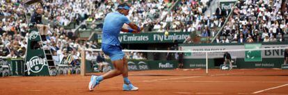 Nadal, durante un partido de Roland Garros, este año.
