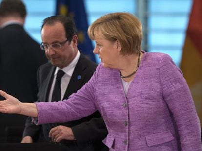 La canciller Merkel y Fran&ccedil;ois Hollande, en julio en Berl&iacute;n.
