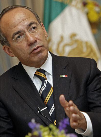 Calderón, durante la entrevista.