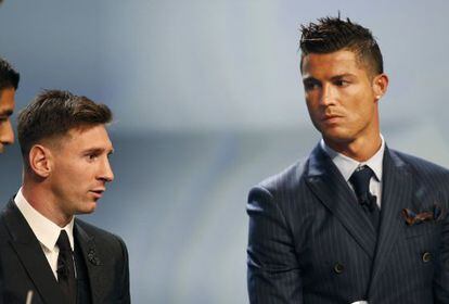 Messi y Cristiano Ronaldo, en la gala.