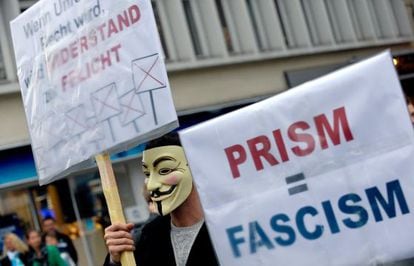 Protesta contra el espionaje en Hannover.