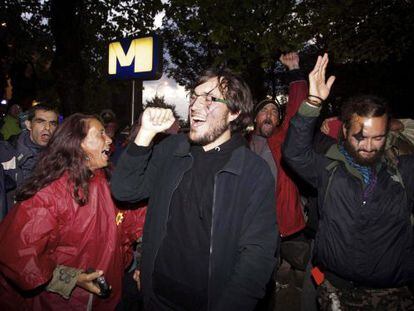 Manifestación de indignados, ayer en Bruselas.