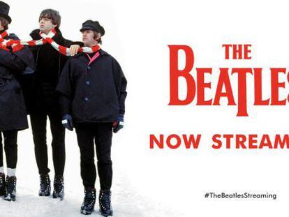 El cartel promocional de la llegada de los Beatles al 'streaming'.