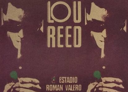Cartel anunciador del concierto de Lou Reed, el 20 de junio de 1980, en el estadio del Moscardó en Madrid.