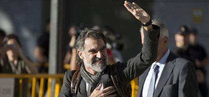 Jordi Cuixart, presidente de Omnium Cultural, a su llegada a la Audiencia Nacional.