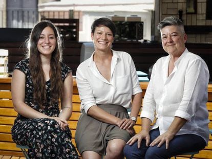 Laura Carrascosa, María Santoyo y Mili Hernández en el Hotel de las Letras de Madrid