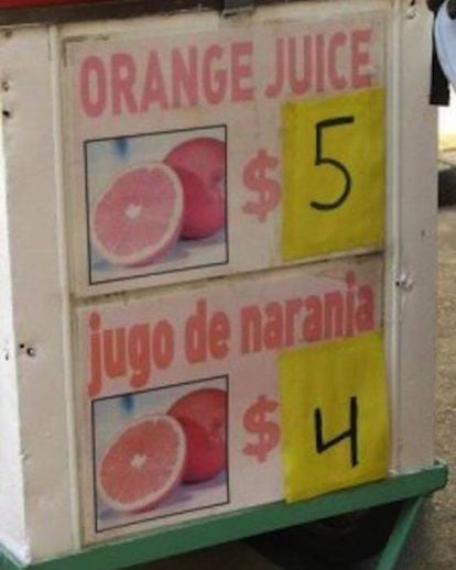Precio zumo de naranja