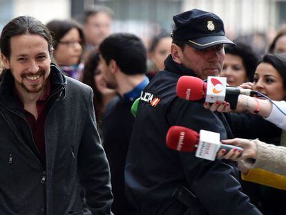 Pablo Iglesias llega al Congreso el pasado 4 de marzo.