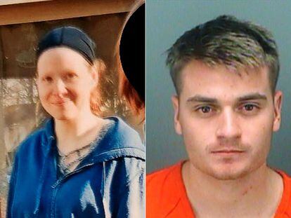Fotografías de los sospechosos Sarah Clendaniel y Brandon Russell.