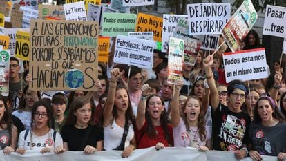 Huelga por el clima en Madrid en septiembre de este año.