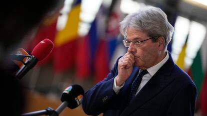 Paolo Gentiloni atiende a los medios en el Consejo Europeo, el 17 de enero.