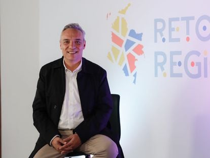 Roberto Jaramillo, gobernador de Quindío y presidente de la Federación Nacional de Departamentos, en el Foro 'Reto Regiones' de PRISA Media, en Bogotá, el 23 de marzo de 2023.