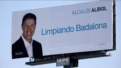 El cartel electoral de Albiol que ha generado polémica esta campaña.