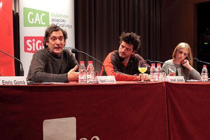 De izquierda a derecha, Enric Gomà, Agustí Villaronga, Joel Joan y Sandra Gómez, ayer en en la mesa redonda en la SGAE.