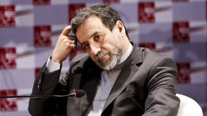 El viceministro de Exteriores de Irán, Abbas Araghchi, en una conferencia en Teherán en 2015.