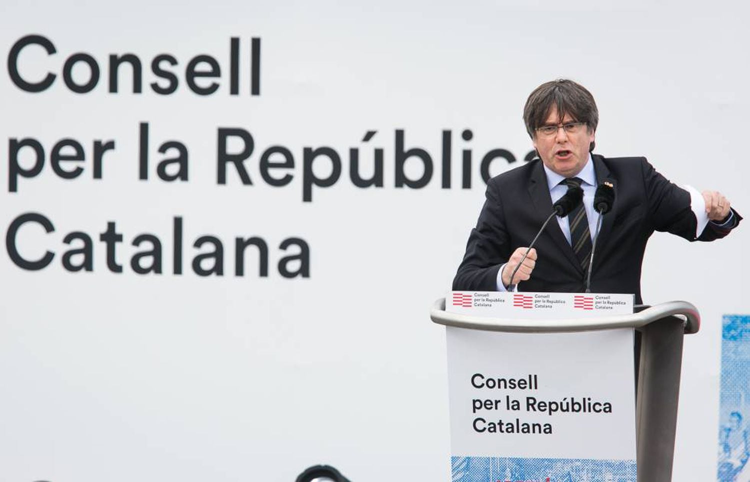 El expresidente de la Generalitat, Carles Puigdemont, en Perpinyà.