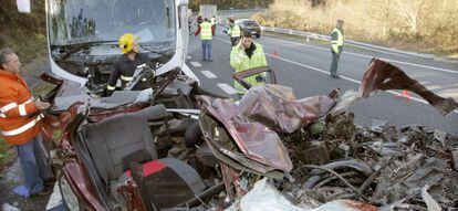 Un accidente de tr&aacute;fico, en Asturias.