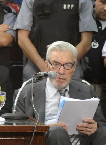 Bussi, durante el juicio.