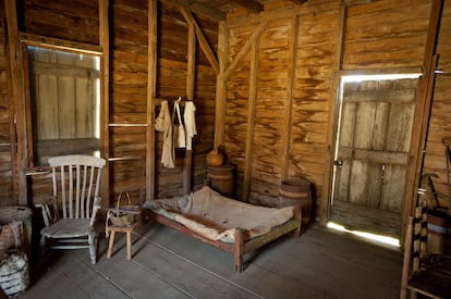 Cabaña de uno de los esclavos de la Magnolia Mound Plantation en Baton Rouge, Luisiana.