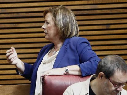 La portavoz de EUPV en Las Cortes Valencianas, Marga Sanz, en el debate de pol&iacute;tica general. 
