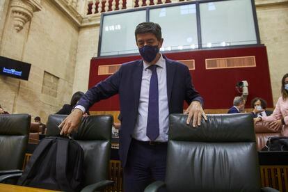 The vice president of the Junta de Andalucía, Juan Marín, in the autonomous Parliament on November 10.