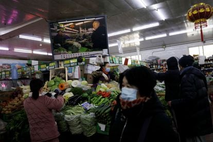 Mercado de verduras de Pekín, el viernes 15 de enero.