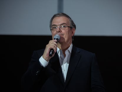Marcelo Ebrard durante una conferencia de prensa, el 11 de septiembre en Ciudad de México.