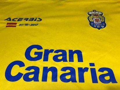 La camiseta que lucirá Las Palmas en el Camp Nou.