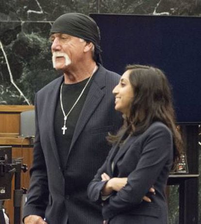 El luchador Hulk Hogan durante el juicio contra Gawker.