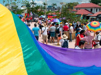 Una manifestación en favor del matrimonio igualitario en San José, en agosto de 2018.