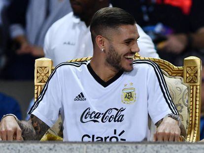 Mauro Icardi, antes del Argentina-Irak que se jugó el jueves en Riad.