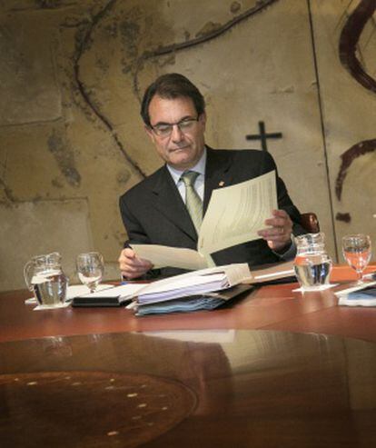 Artur Mas, en una reunión de Gobierno en la Generalitat.