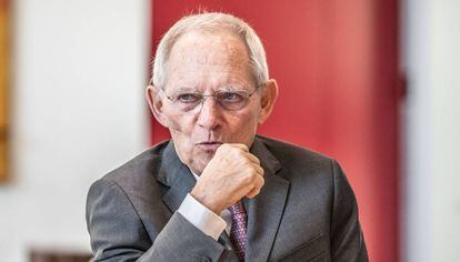 Wolfgang Schäuble, presidente del Bundestag alemán, durante una entrevista en su despacho el pasado febrero.