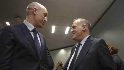 Luis Rubiales y Javier Tebas, en una imagen de archivo.