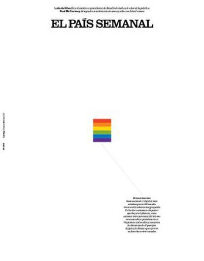 El último rediseño de 'El País Semanal' se inauguró con una portada dedicada a la situación del matrimonio homosexual en el mundo, en 2013.