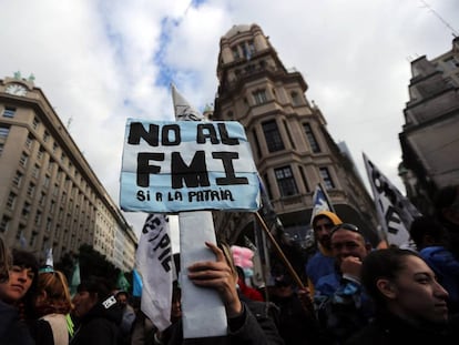 Manifestación en Buenos Aires contra la intervención del FMI, el 1 de junio pasado.