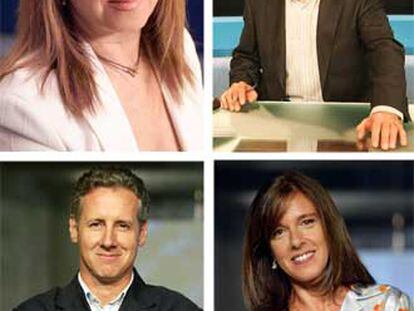 De arriba abajo y de izquierda a derecha, Alicia Gómez Montano, David Cantero, Lorenzo Milá y Ana Blanco.