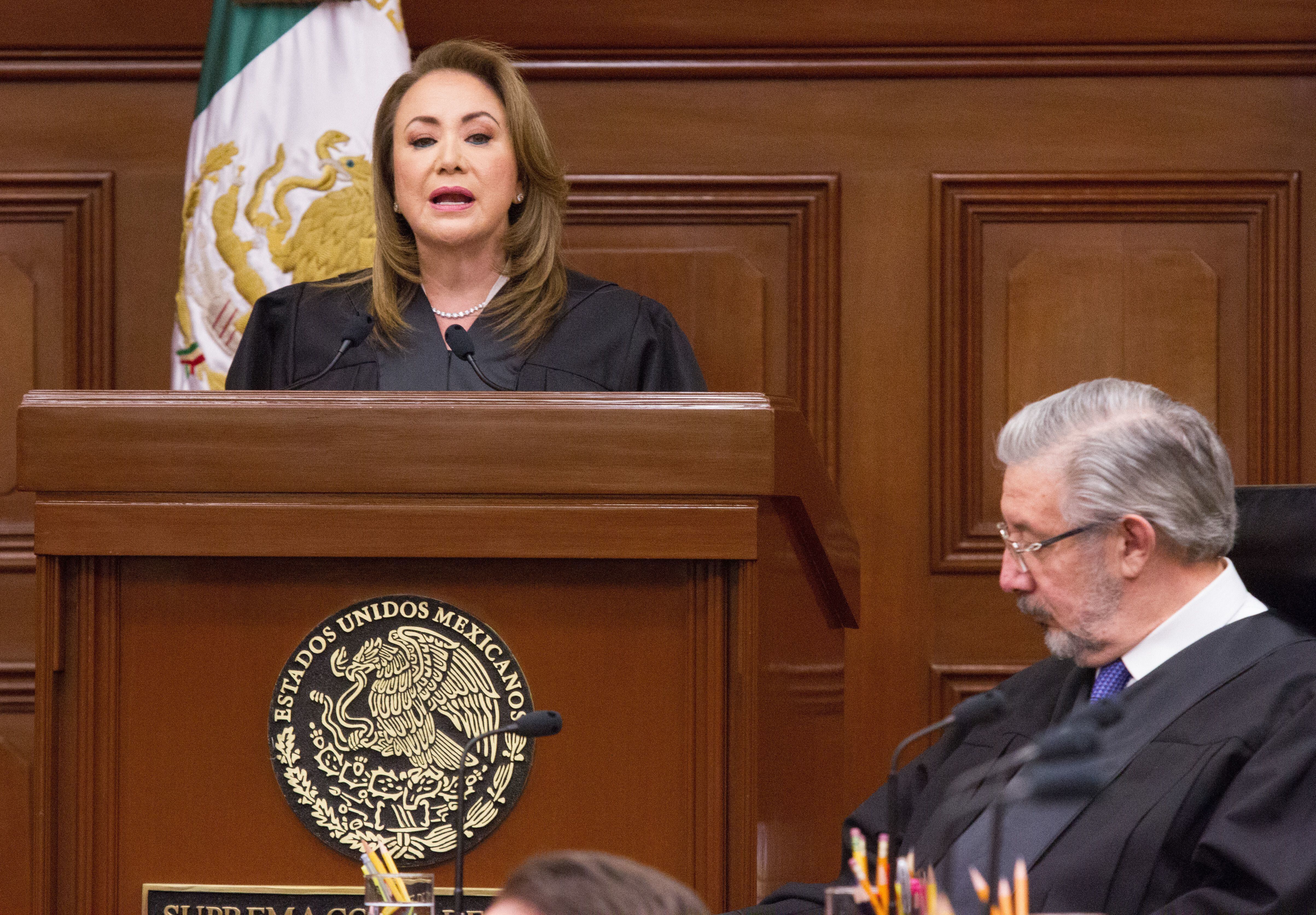 Yasmín Esquivel en la Suprema Corte de Justicia de la Nación, en 2019.