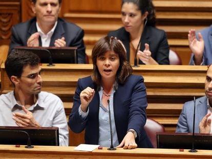 Catarina Martins, coordinadora del Bloco de Esquerda, durante un debate parlamentario en Lisboa.