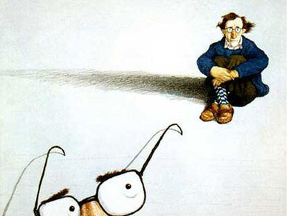 El cineasta neoyorquino Woody Allen visto por Tullio Pericoli.
