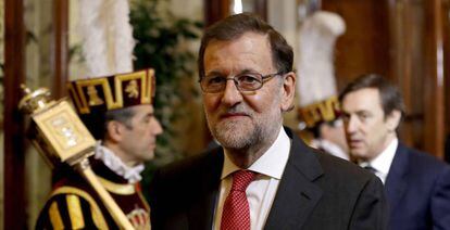 Mariano Rajoy, durante la celebraci&oacute;n del 38 aniversario de la Constituci&oacute;n. 