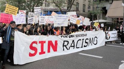 Manifestaci&oacute;n contra el racismo en Madrid en 2017.