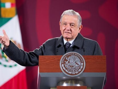 El presidente Andrés Manuel López Obrador, este lunes, después de haber superado la covid-19.