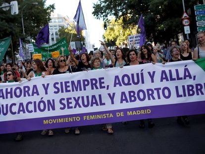 Manifestación a favor del derecho al aborto, en septiembre de 2019, en Madrid.